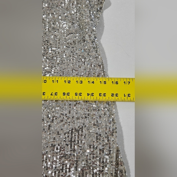 Nwt Maurices Eyeshadow White Silver Sequins Spaghetti Straps Party Dress XS B10 - Picture 6 of 7